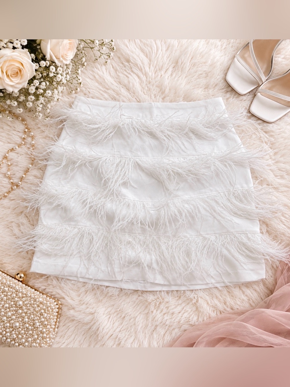 Gianni Bini Feather Skirt